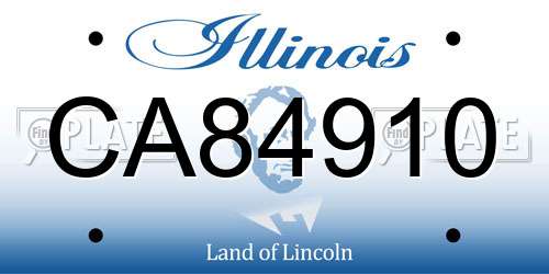 CA84910 Illinois License Plate