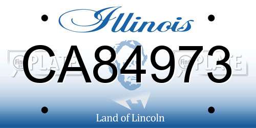 CA84973 Illinois License Plate