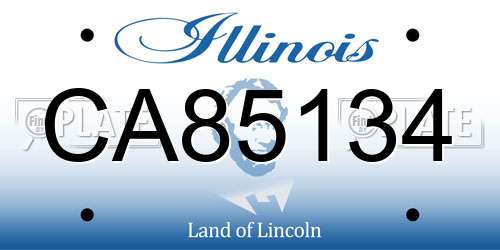 CA85134 Illinois License Plate