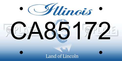 CA85172 Illinois License Plate