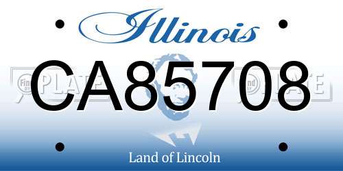 CA85708 Illinois License Plate