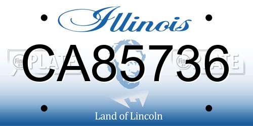 CA85736 Illinois License Plate