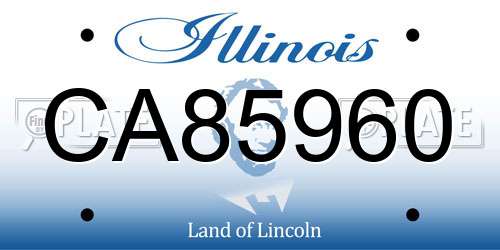 CA85960 Illinois License Plate