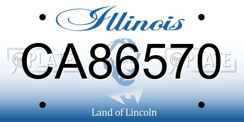 CA86570 Illinois License Plate