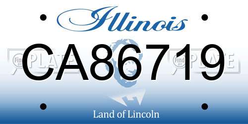 CA86719 Illinois License Plate