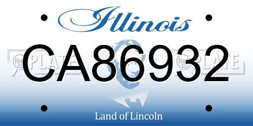 CA86932 Illinois License Plate