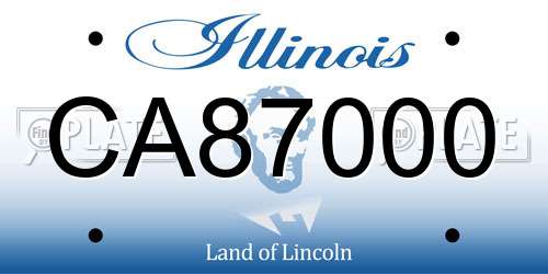 CA87000 Illinois License Plate