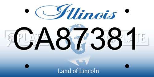 CA87381 Illinois License Plate