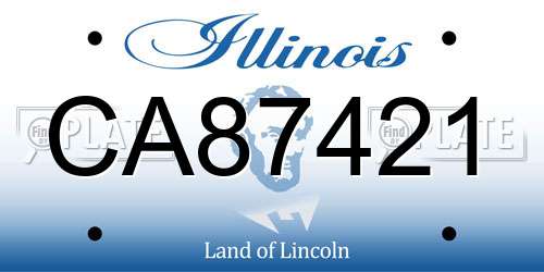 CA87421 Illinois License Plate