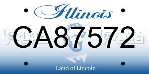 CA87572 Illinois License Plate