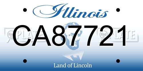 CA87721 Illinois License Plate