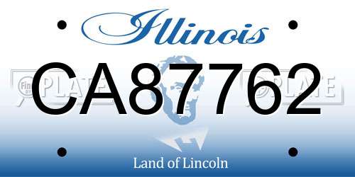 CA87762 Illinois License Plate