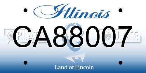 CA88007 Illinois License Plate