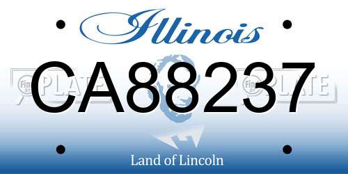 CA88237 Illinois License Plate