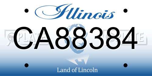 CA88384 Illinois License Plate