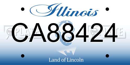 CA88424 Illinois License Plate