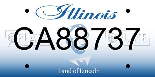 CA88737 Illinois License Plate