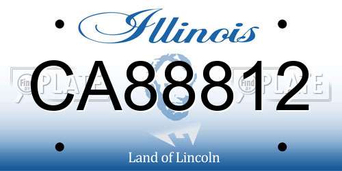CA88812 Illinois License Plate