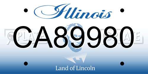 CA89980 Illinois License Plate