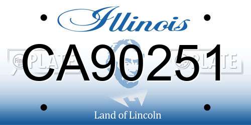 CA90251 Illinois License Plate