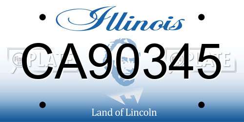 CA90345 Illinois License Plate