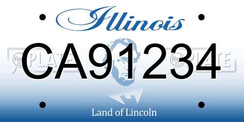 CA91234 Illinois License Plate
