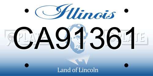 CA91361 Illinois License Plate