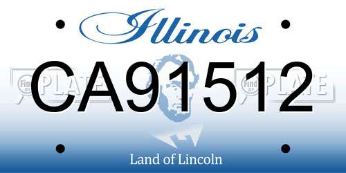 CA91512 Illinois License Plate