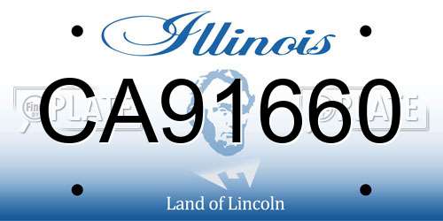 CA91660 Illinois License Plate