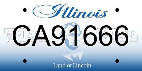 CA91666 Illinois License Plate