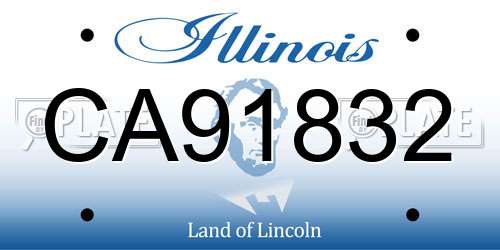 CA91832 Illinois License Plate