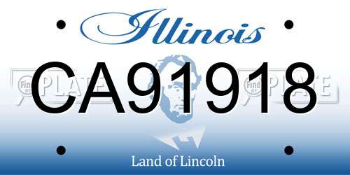 CA91918 Illinois License Plate