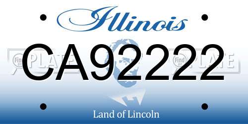 CA92222 Illinois License Plate