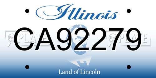 CA92279 Illinois License Plate