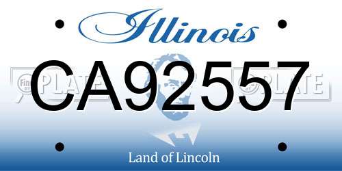 CA92557 Illinois License Plate