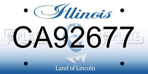CA92677 Illinois License Plate