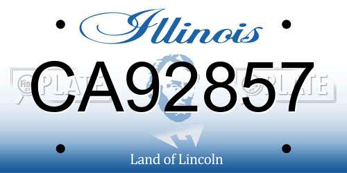 CA92857 Illinois License Plate