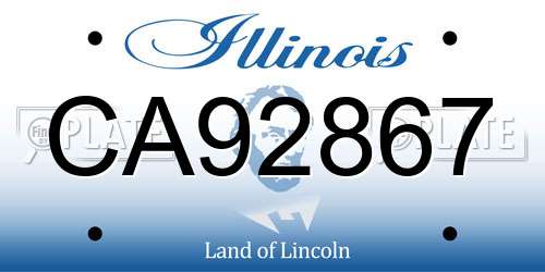 CA92867 Illinois License Plate