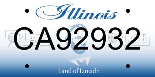 CA92932 Illinois License Plate