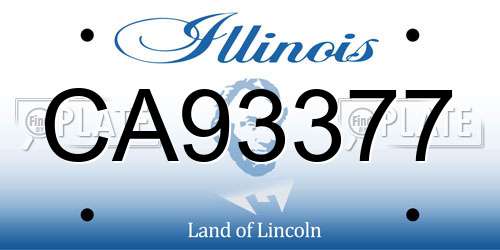 CA93377 Illinois License Plate