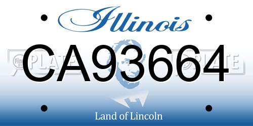 CA93664 Illinois License Plate