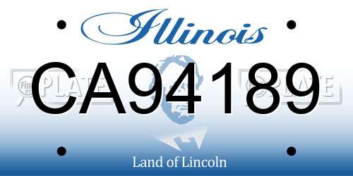 CA94189 Illinois License Plate