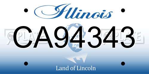 CA94343 Illinois License Plate