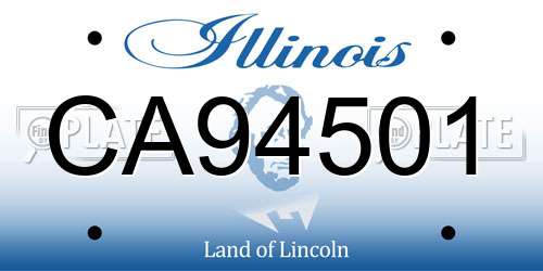 CA94501 Illinois License Plate