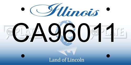 CA96011 Illinois License Plate