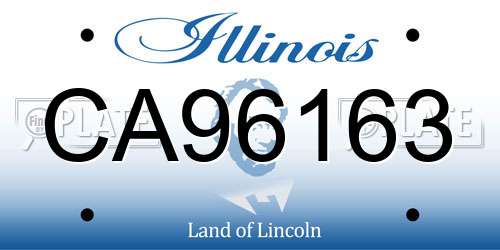 CA96163 Illinois License Plate