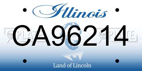 CA96214 Illinois License Plate
