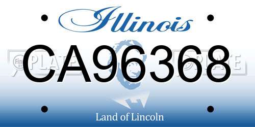 CA96368 Illinois License Plate