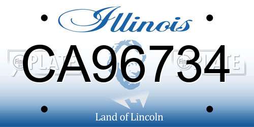 CA96734 Illinois License Plate