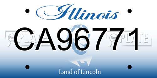 CA96771 Illinois License Plate